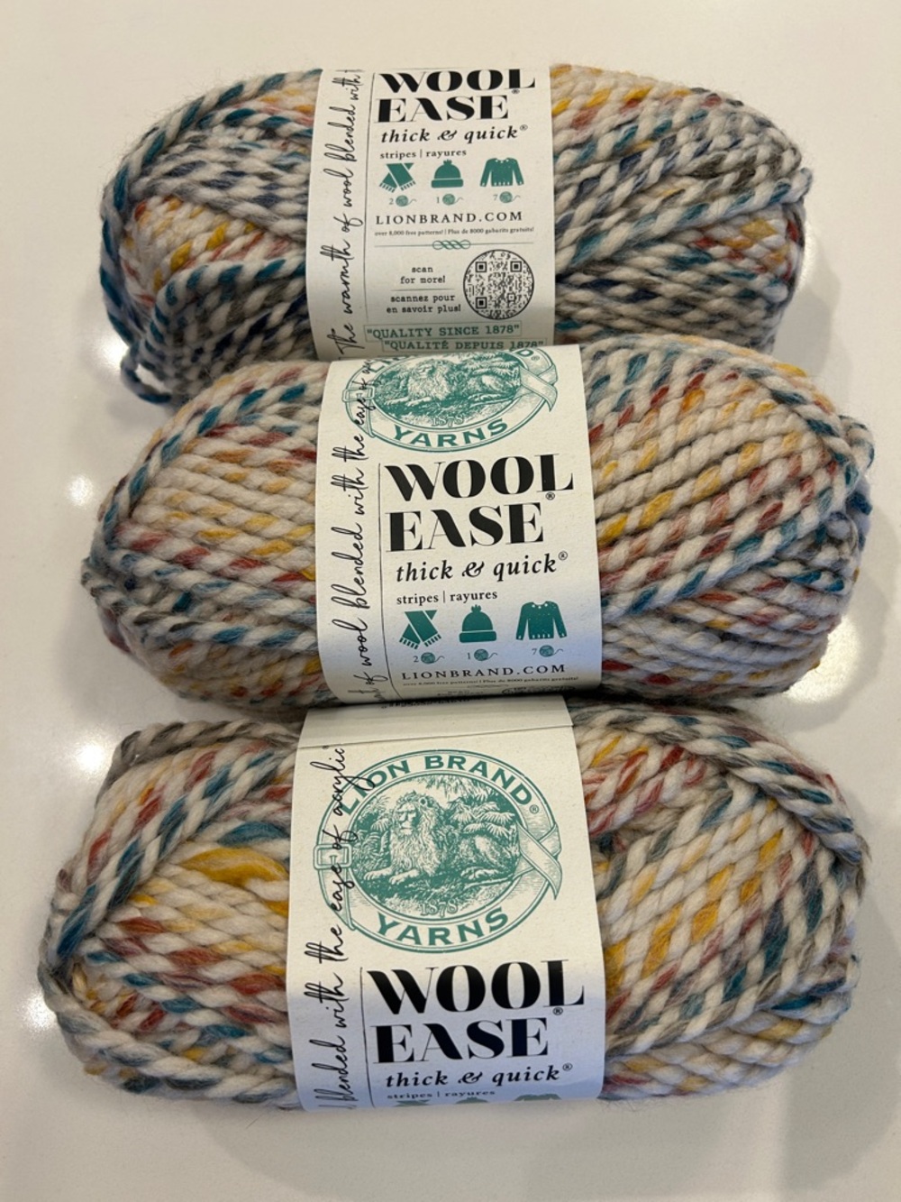 Lion Brand Wool Ease Thick & Quick Yarn-Hudson Bay (3-Pack)